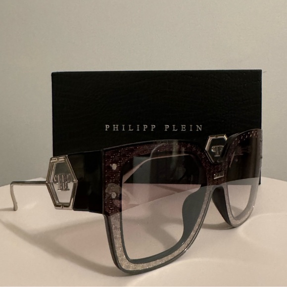 NEW PHILIP PLEIN ROSE VENUS SUNGLASSES FULL INCLUSION BLACK SILVER SOLD OUT - Picture 9 of 16